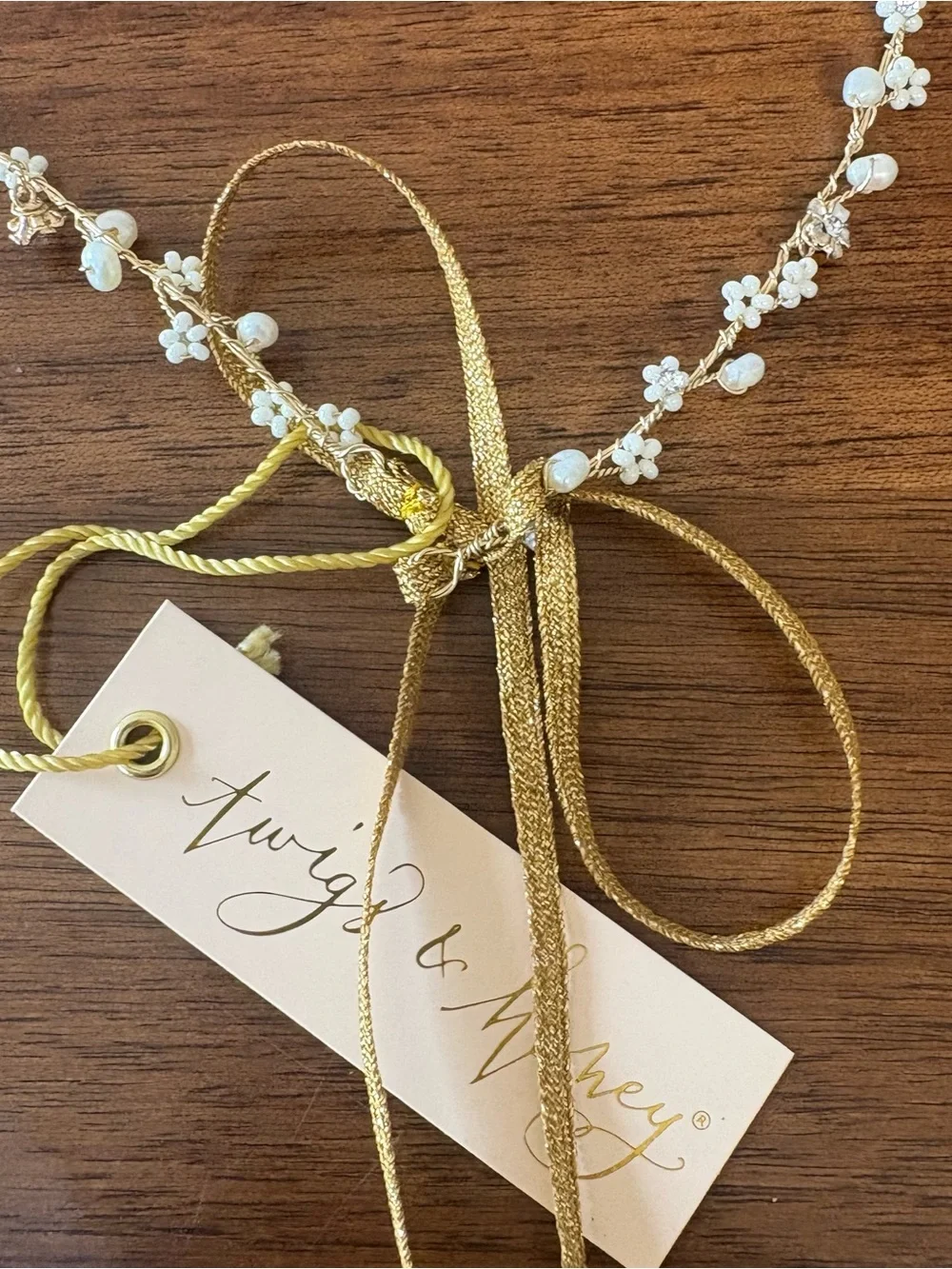 Twigs & Honey Simple And Dainty Bead & Crystal Hair Vine